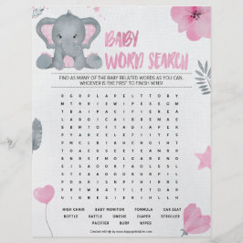 Baby Ord Search [Baby Elephant [Rosa] Brevhuvud