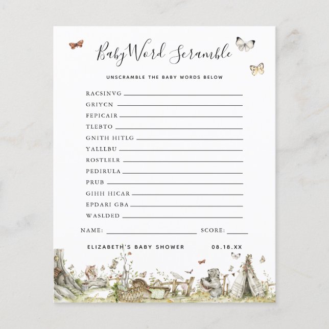 Baby Ord-skam | Barnstödsspel (Framsida)