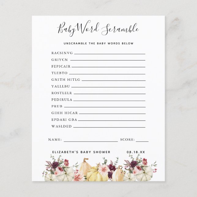 Baby Ord-skam | Barnstödsspel (Framsida)