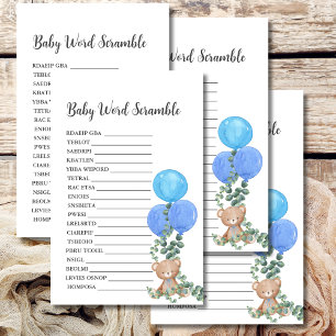 Baby Ord-skramble Oh Boy Bear Balloon Eucalyptus