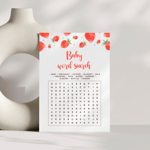 Baby Ord-sökspel, babyskor med berry Sweet Shower Inbjudningar