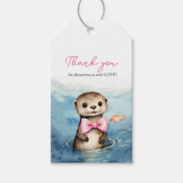 Baby Otter Baby Shower Tack Presentetikett