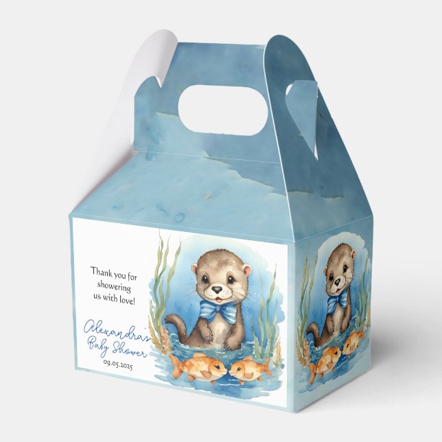 Baby Otter Boy Baby Shower Presentaskar (Framsidan Sidan)
