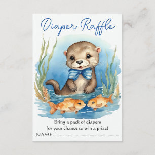 Baby Otter Boy Baby Shower Raffle Tilläggskort