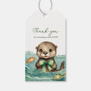 Baby Otter Gender Neutral Baby Shower Tack Presentetikett
