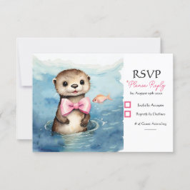 Baby Otter Girl Baby Shower OSA Kort
