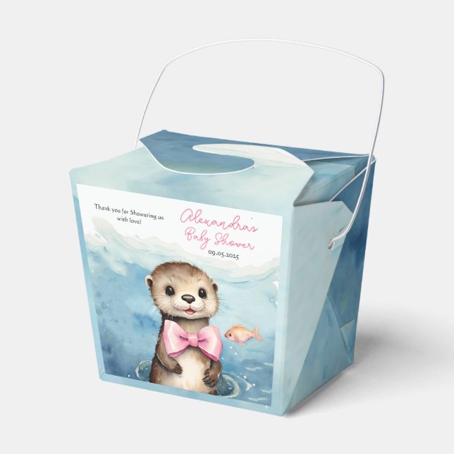 Baby Otter Girl Baby Shower Presentaskar (Framsidan Sidan)