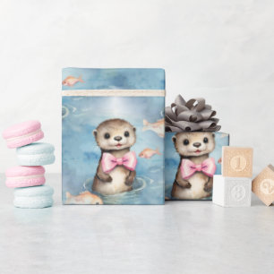 Baby Otter Girl Baby Shower Presentpapper