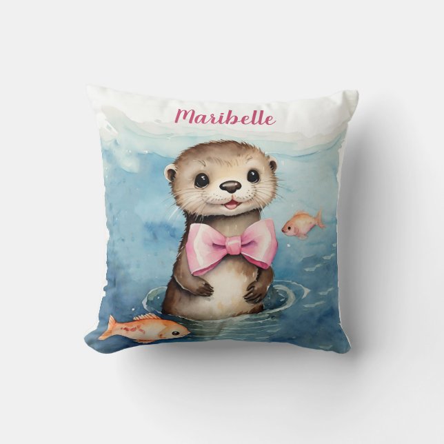 Baby Otter Girls Personlig Kudde (Framsida)