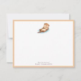 Baby Otter Nursery Note Card – Personalized Anteckningskort
