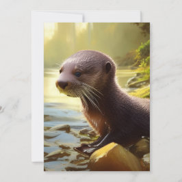 Baby Otter Wildlife Porträtt kort