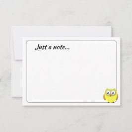 Baby Owl Cartoon Custom Just a Note Anteckningskort
