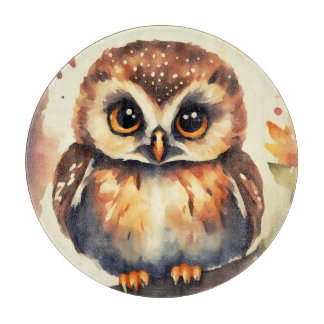 Baby owl created  in watercolors 