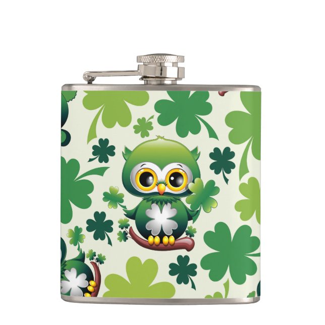 Baby Owl Cute St Patrick Cartoon Fickplunta (Framsidan)