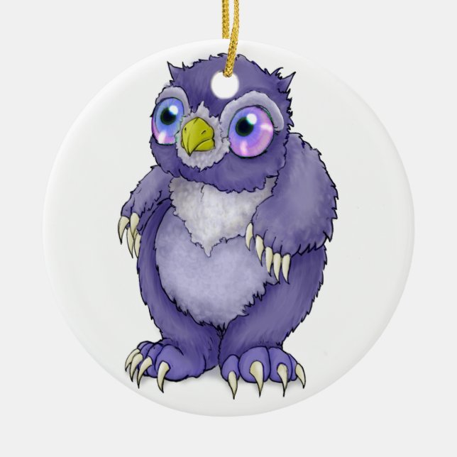 Baby Owlbear Julgransprydnad Keramik (Framsidan)