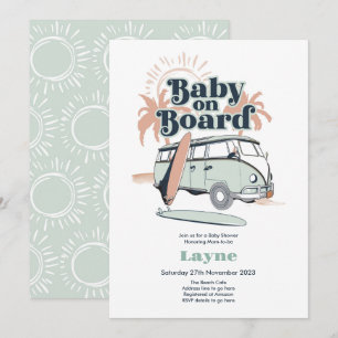 Baby på babyskor ombord inbjudningar
