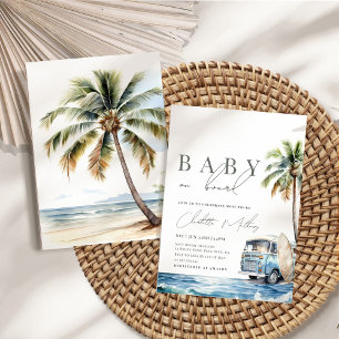 Baby på babyskor ombord, Surfa Beach Inbjudningar