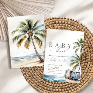 Baby på babyskor ombord, Surfa Beach Inbjudningar