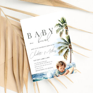 Baby på babyskor ombord, Surfa Beach Inbjudningar