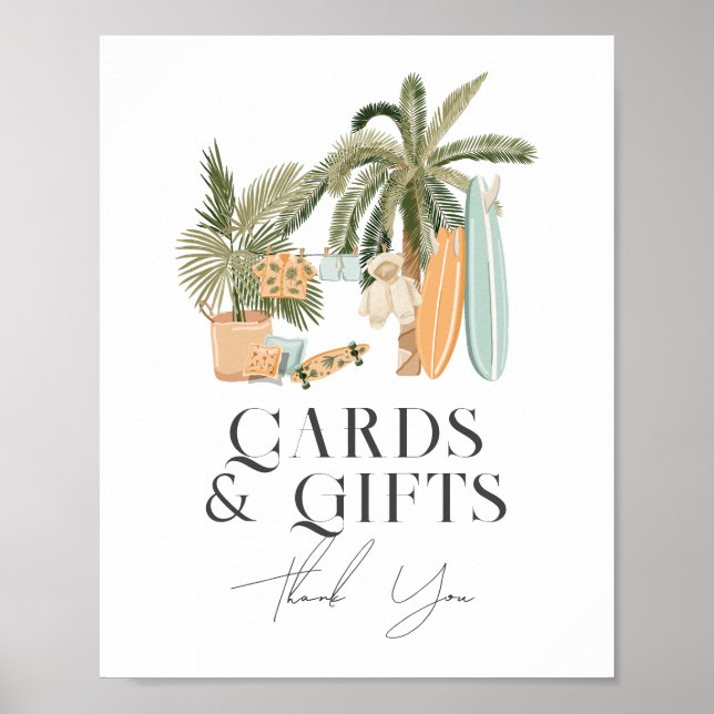 Baby på babyvykort och Surfor ombord på  Poster (Framsidan)