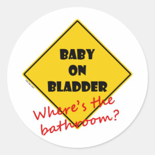 Baby på blåsan runt klistermärke