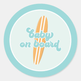 Baby på bockbabyskor för Surfa ombord Runt Klistermärke