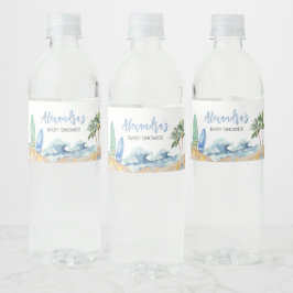 Baby på bockbabyskor vattenflaskor etikett