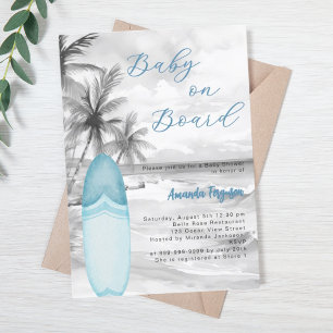 Baby på bockbrädet, retro Baby Shower Inbjudningar