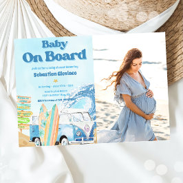 Baby på bockfoto för babyskor inbjudningar