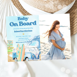 Baby på bockfoto för babyskor inbjudningar