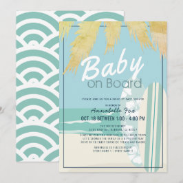 Baby på Boeach Surfa Boy Drive by Baby Shower Inbjudningar