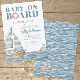 Baby På Bordet Marin Pojke Baby Shower Inbjudningar