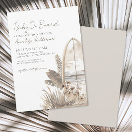 Baby På Bordet Sommar Boho Beach Bebis Shower Inbjudningar