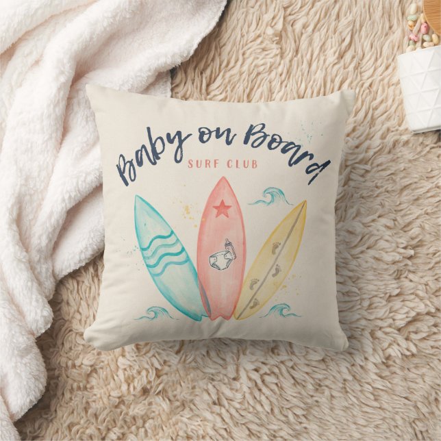 Baby På Bräda Surfbräda Baby Shower Kudde (Filt)