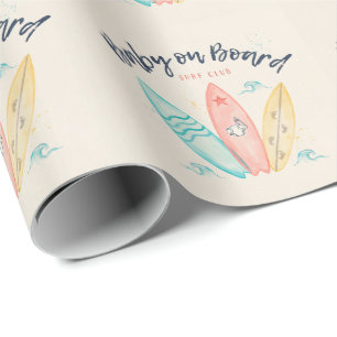 Baby På Bräda Surfbräda Baby Shower Presentpapper
