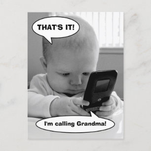 Baby på Cell Mobil Inbjudan Vykort