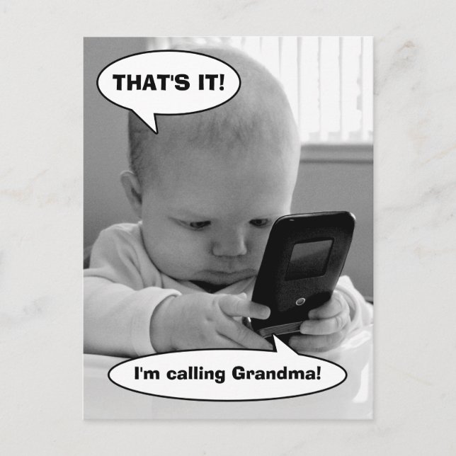 Baby på Cell Mobil Inbjudan Vykort (Framsida)