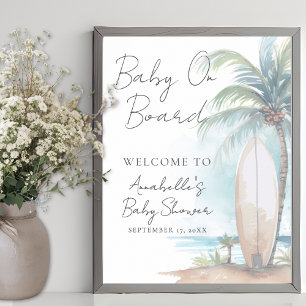 Baby På Däck Strand Baby Shower Välkomstskylt Poster