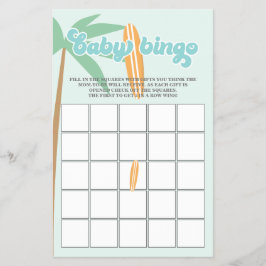 Baby på däck Surfande Baby Shower Bingo Flyer