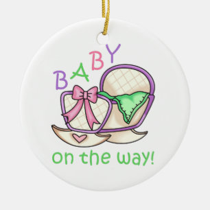 Baby på långt! julgransprydnad keramik