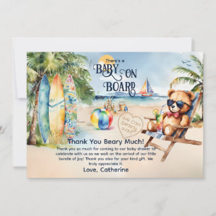 Baby på Nallen Surfboard Baby Shower Tack Kort