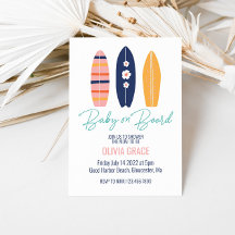 Baby på Rosa Surfboard Baby Shower
