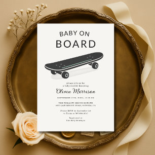 Baby på skateboard Baby Shower Inbjudningar