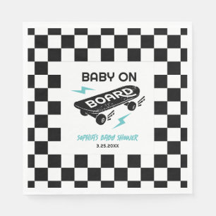 Baby på Skateboard Baby Shower Napkins Pappersservett