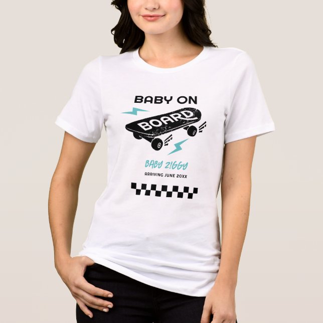 Baby på Skateboard Gravid T-shirt (Framsida)