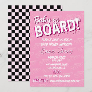 Baby på Skateboard Shoes - Girl - Girl Inbjudningar
