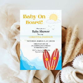 Baby på strandduschen på strandbänken inbjudningar