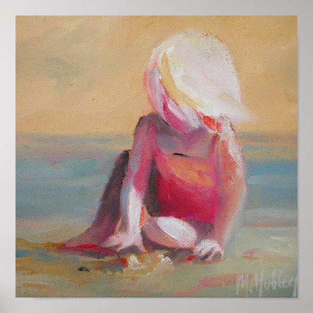 baby på stranden poster (Framsidan)