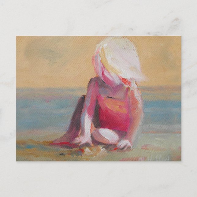 baby på stranden vykort (Framsida)