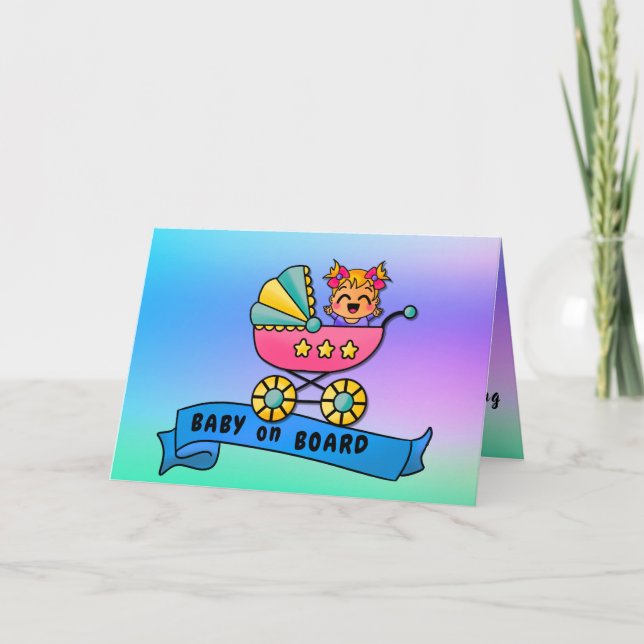 Baby på styrelsens Grattisar för flickfödelse Kort (Framsida)